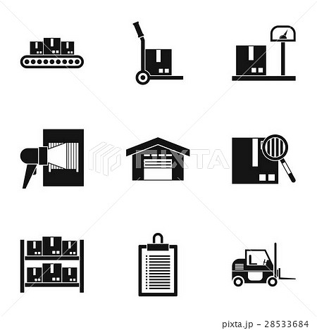 Shipping icons set, simple style 28533684