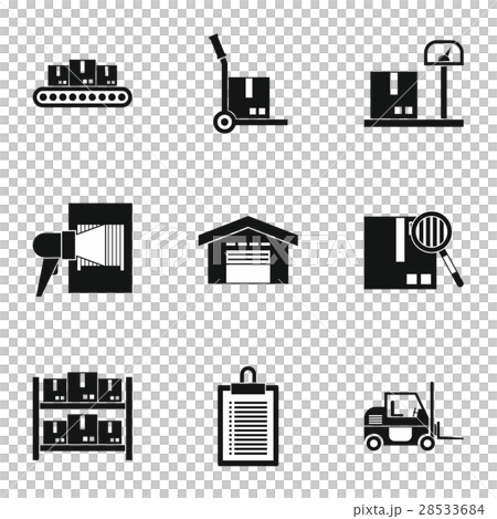 Shipping icons set, simple style 28533684