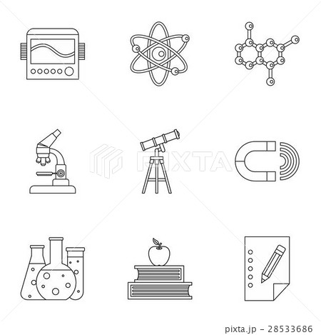 Science education icons set, outline style 28533686