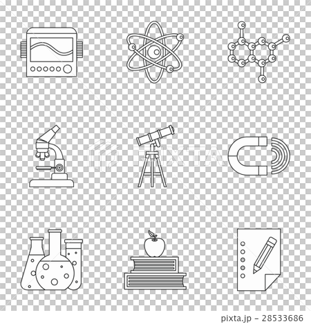 Science education icons set, outline style 28533686