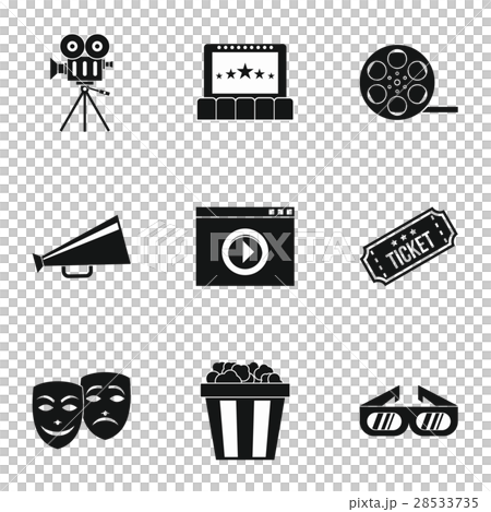 Cinematography icons set, simple style 28533735