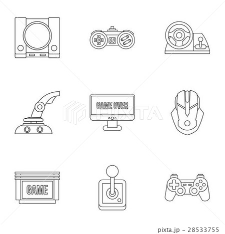 Fantasy games icons set, outline style Fantasy games icons set, outline style 28533755