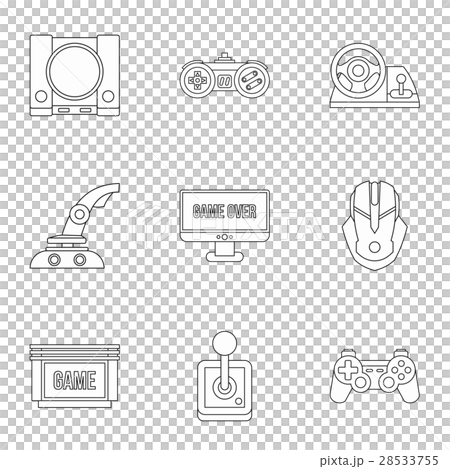 Fantasy games icons set, outline style Fantasy games icons set, outline style 28533755