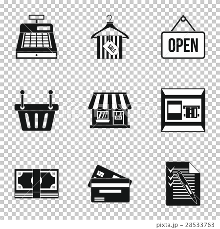 Purchase Icon Set Online purchase icons set, simple style - Stock Illustration [28533763 ...