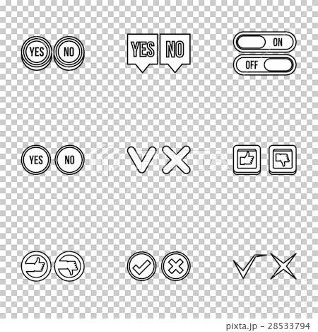 Click and selection icons set, outline style Click and selection icons set, outline style 28533794
