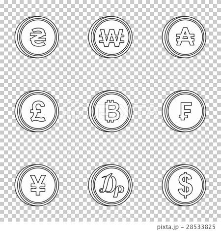 Finance icons set, outline style - Stock Illustration [28533825] - PIXTA