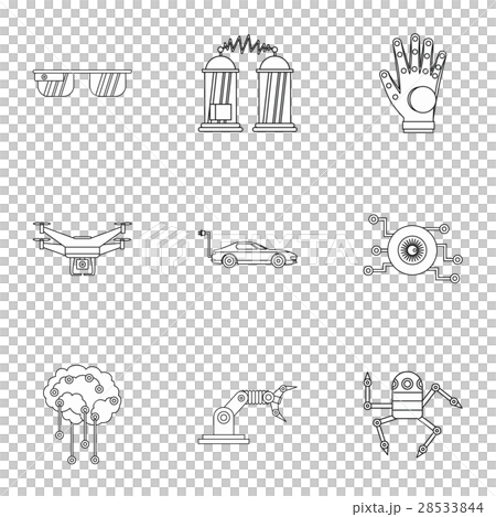 Innovation icons set, outline style 28533844