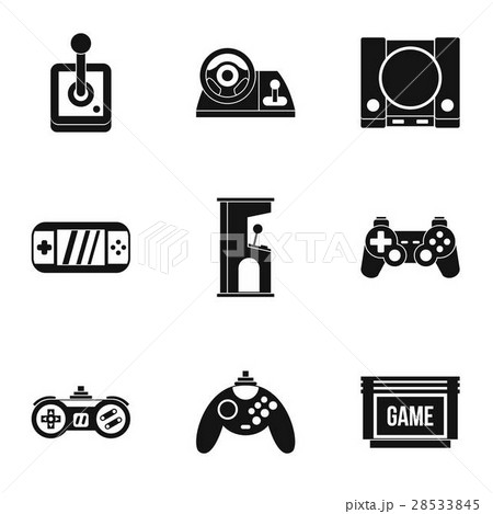 Game online icons set, simple style Game online icons set, simple style 28533845
