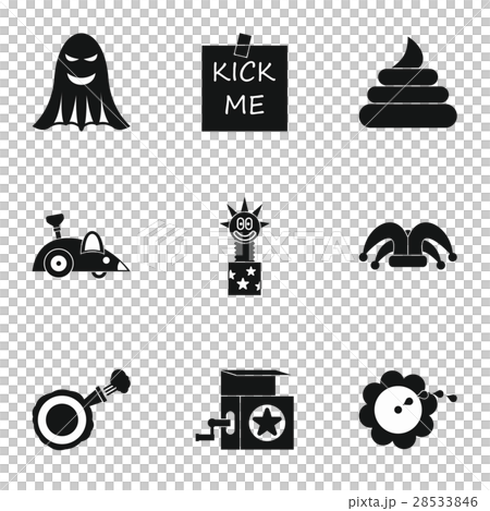 April fool day icons set, simple style 28533846