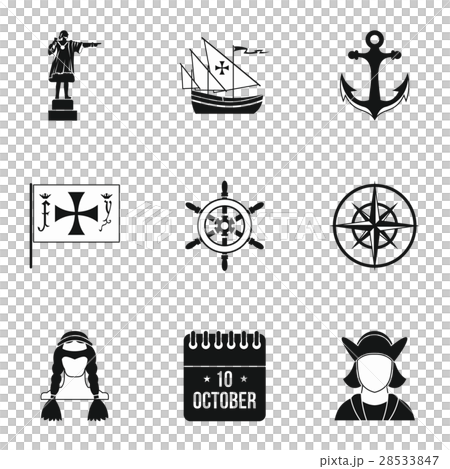 Geography icons set, simple style 28533847