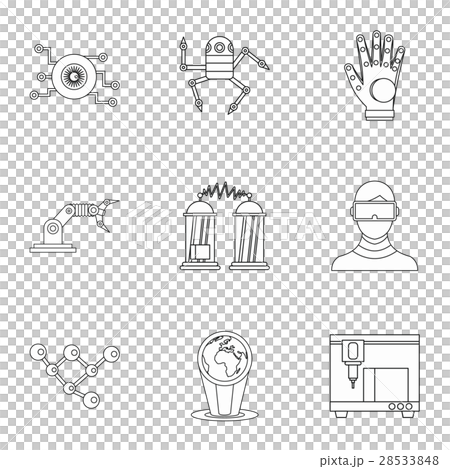 Innovative device icons set, outline style 28533848