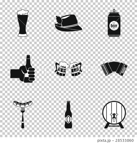 Holiday of beer icons set, simple style Holiday of beer icons set, simple style 28533860