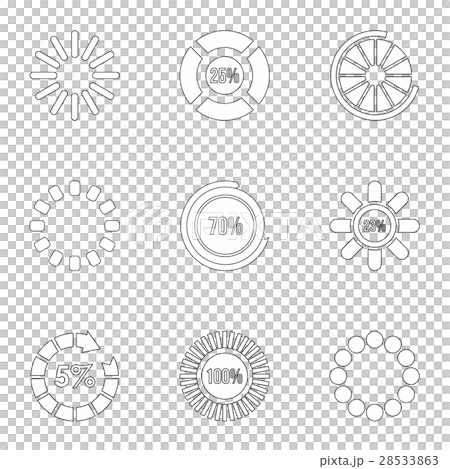 Download page icons set, outline style Download page icons set, outline style 28533863