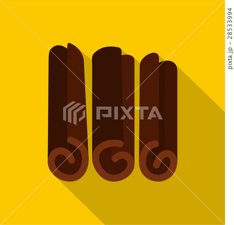 Rolled dry cinnamon icon, flat style 28533994