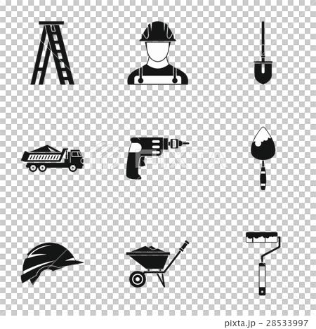 Construction icons set, simple style 28533997