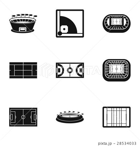 Sports complex icons set, simple style Sports complex icons set, simple style 28534033