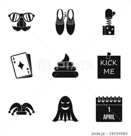 Jocularity icons set, simple style 28534063