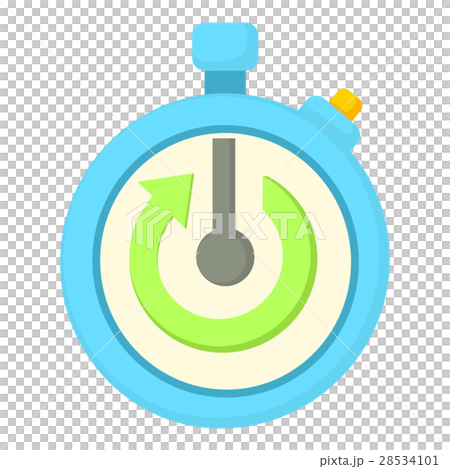 Stopwatch with green arrow icon, cartoon style - Stock Illustration ...