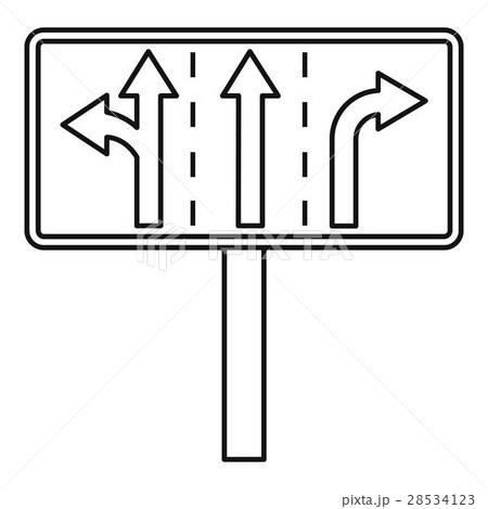 Traffic lanes at crossroads junction icon 28534123