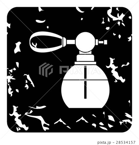 Perfume bottle with vaporizer icon, grunge style 28534157