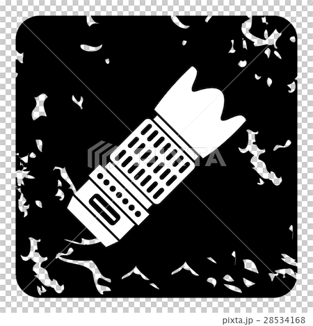 Interchangeable lens icon, grunge style 28534168