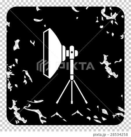 Studio light softbox icon, grunge style Studio light softbox icon, grunge style 28534258