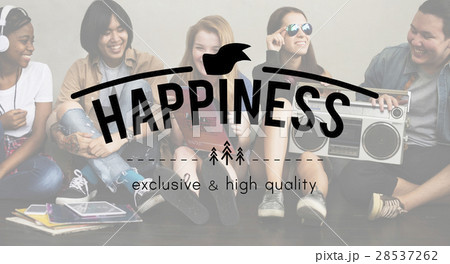 Happiness Vintage Vector Graphic Concept 28537262