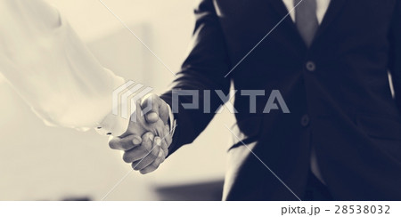 Men Women Business Agreement Hands Shake 28538032