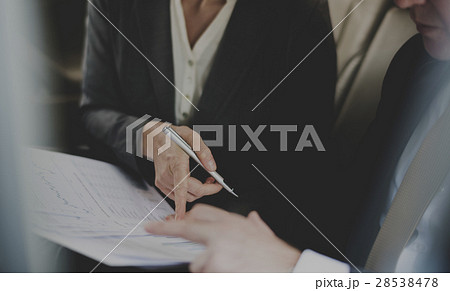 Business People Meeting Working Car Inside 28538478