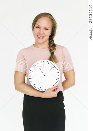 Woman Smiling Happiness Time Management Portrait Concept Woman Smiling Happiness Time Management Portrait Concept 28539514