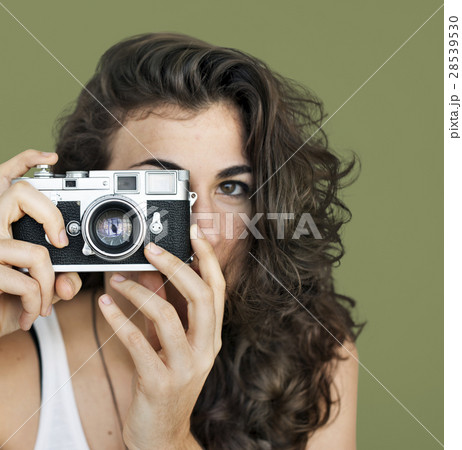 Woman Photographer Camera Focus Photography Concept 28539530
