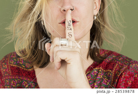 Woman Quiet Shut Up Secret Shh Portrait Concept Woman Quiet Shut Up Secret Shh Portrait Concept 28539878