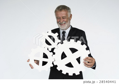 Businessman Smiling Happiness Gear Corporate Portrait Concept 28540441