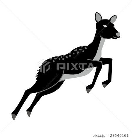 モノクロの鹿のイラスト素材