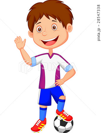 Cartoon kid playing football 28547338