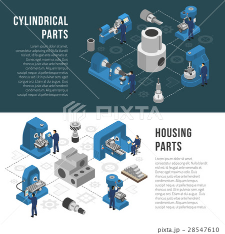 Heavy industry Production 2 Isometric Banners Heavy industry Production 2 Isometric Banners 28547610