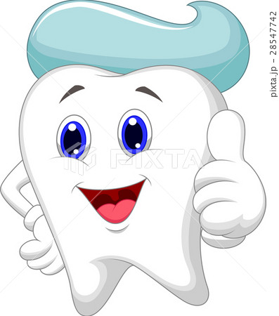 Cute tooth cartoon giving a thumb up 28547742