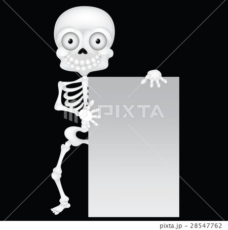 Funny skeleton cartoon with blank sign Funny skeleton cartoon with blank sign 28547762