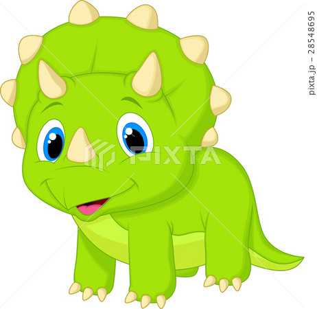 Cute baby triceratops cartoon 28548695
