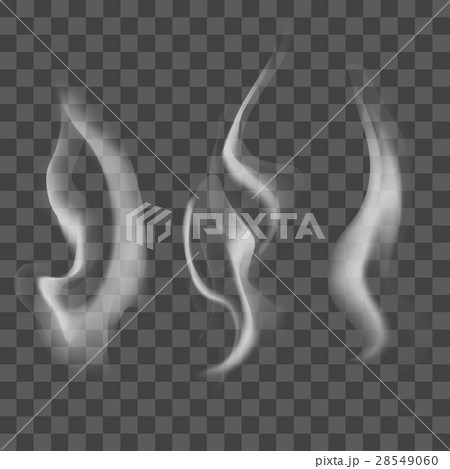 Realistic Steam or Smoke Texture Set. Vector 28549060