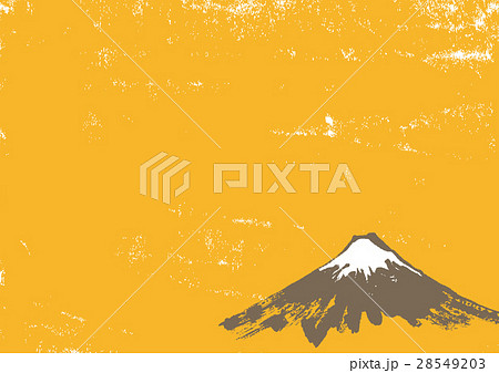 富士山 水墨画 水彩画のイラスト素材