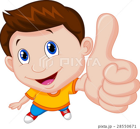 Boy cartoon with thumb up - Stock Illustration [28550671] - PIXTA