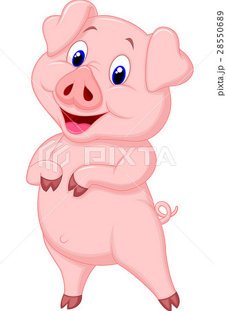 Cute Pig Cartoon Posingのイラスト素材