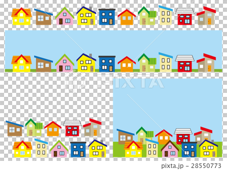 シンプルな家の並び カラー のイラスト素材 28550773 Pixta