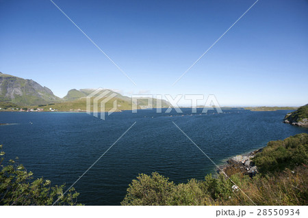 Summer view of Lofoten Islands near Moskenes 28550934