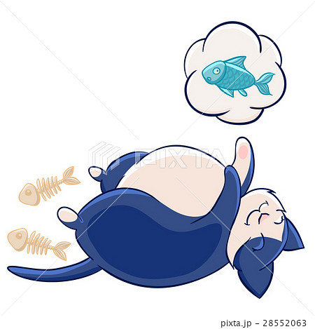 Cute fat blue cat stuffed and asleep, dreaming Cute fat blue cat stuffed and asleep, dreaming 28552063