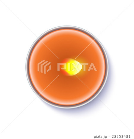 Realistic round candle in a metal case isolated on 28553481