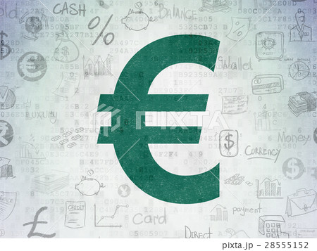 Banking concept: Euro on Digital Data Paper 28555152