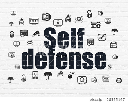 Security concept: Self Defense on wall background Security concept: Self Defense on wall background 28555167