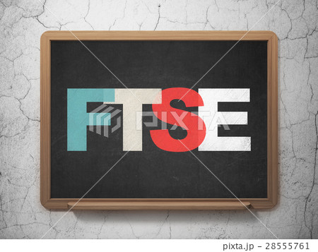 Stock market indexes concept: FTSE on School board 28555761